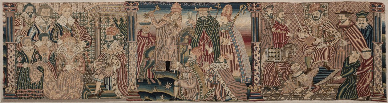 Secties van een geborduurde fries, 1625-1649 door Unbekannt