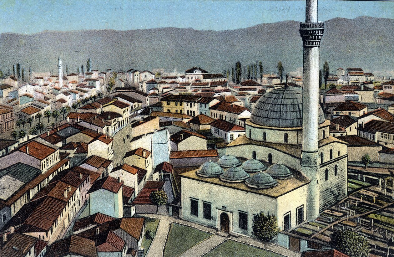 Servië, Monastir: uitzicht op een moskee, Monastir heet nu Bitola en ligt in Macedonië - Ansichtkaart 1914-1918 door Unbekannt