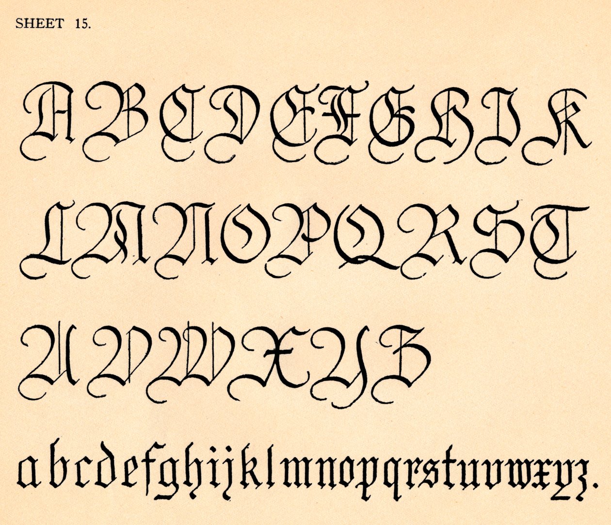 Blad 15, uit een portfolio van alfabetten, 1929 door Unbekannt