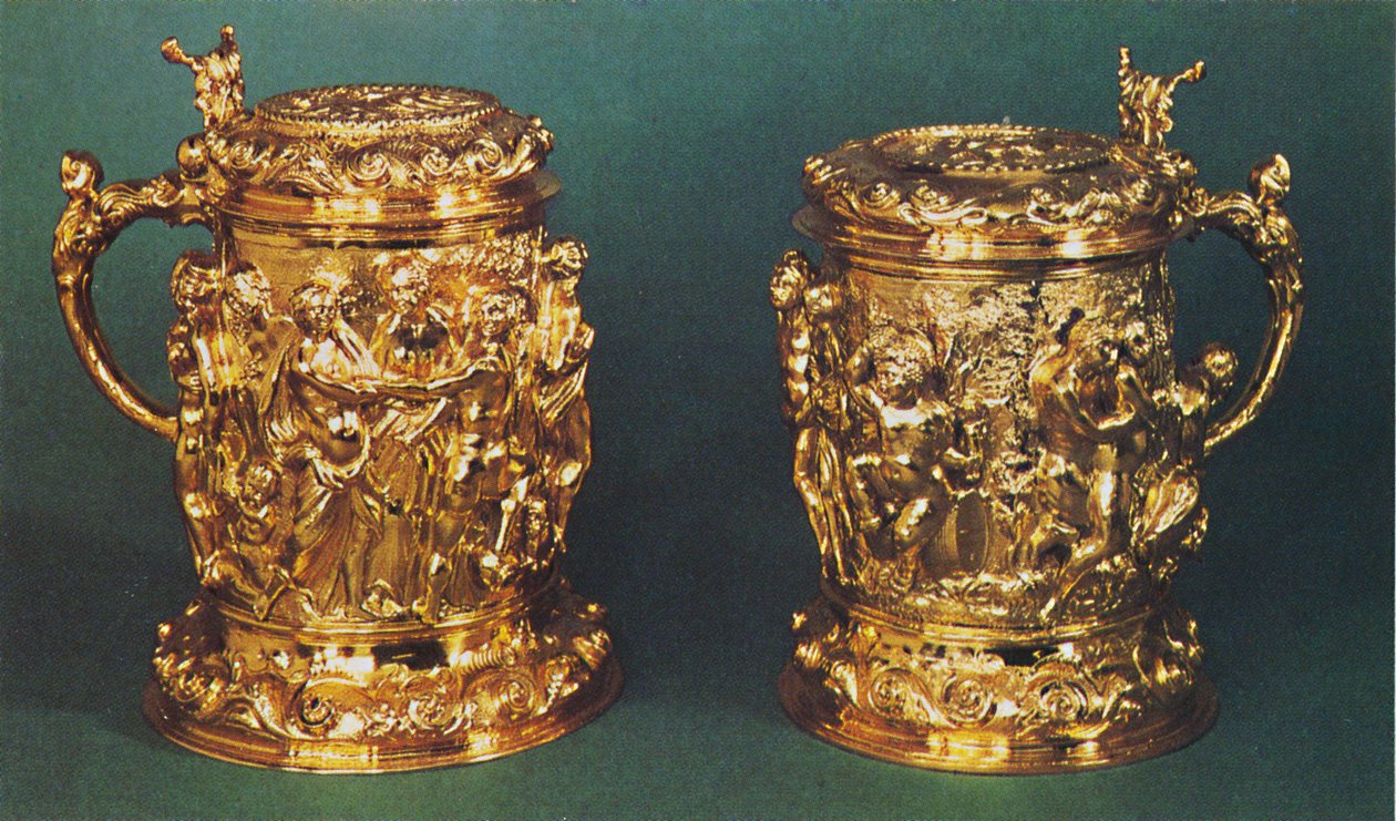 Vergulde zilveren drinkbekers, ca. 1661, 1953 door Unbekannt