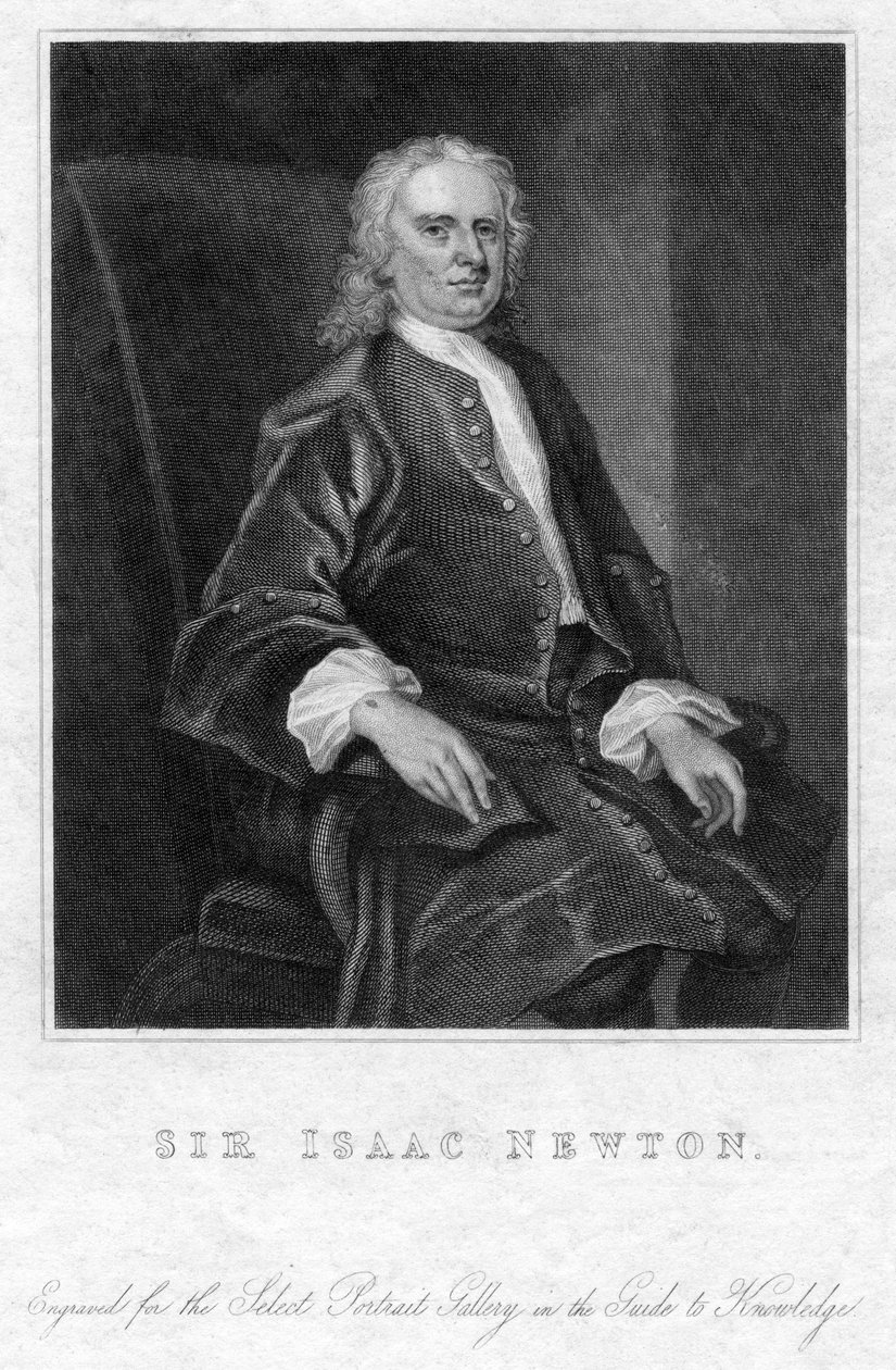 Sir Isaac Newton, Engelse wiskundige, astronoom en natuurkundige, 19e eeuw door Unbekannt