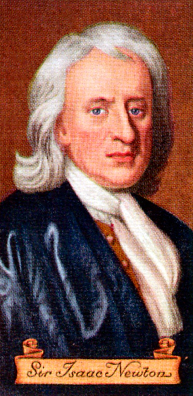 Sir Isaac Newton, uit een serie sigarettenkaartjes, 1935 door Unbekannt