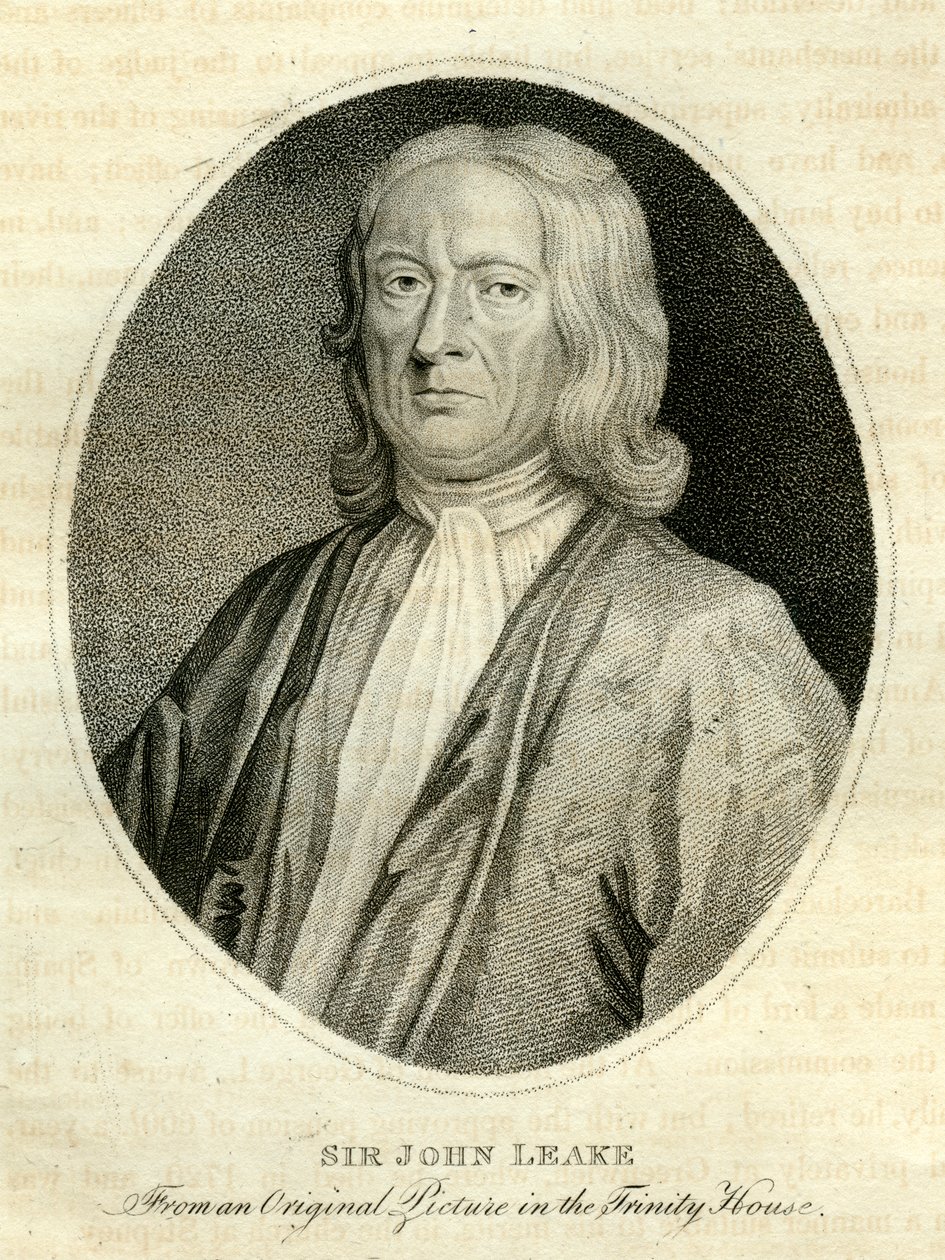 Sir John Leake, Britse admiraal, 18e eeuw door Unbekannt