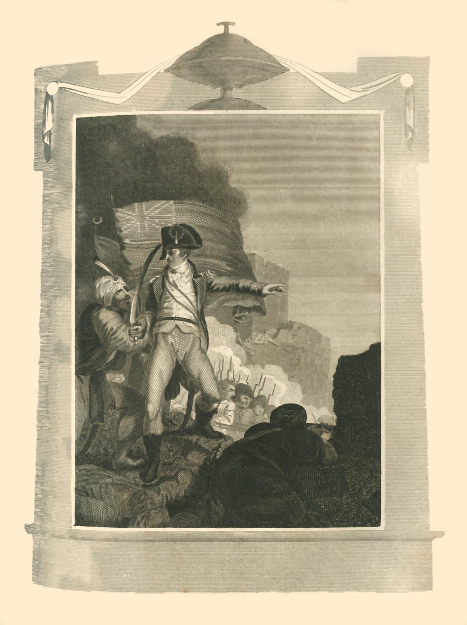 Sir Sidney Smith verdedigt de bres bij Acre, 1799, 1816 door Unbekannt