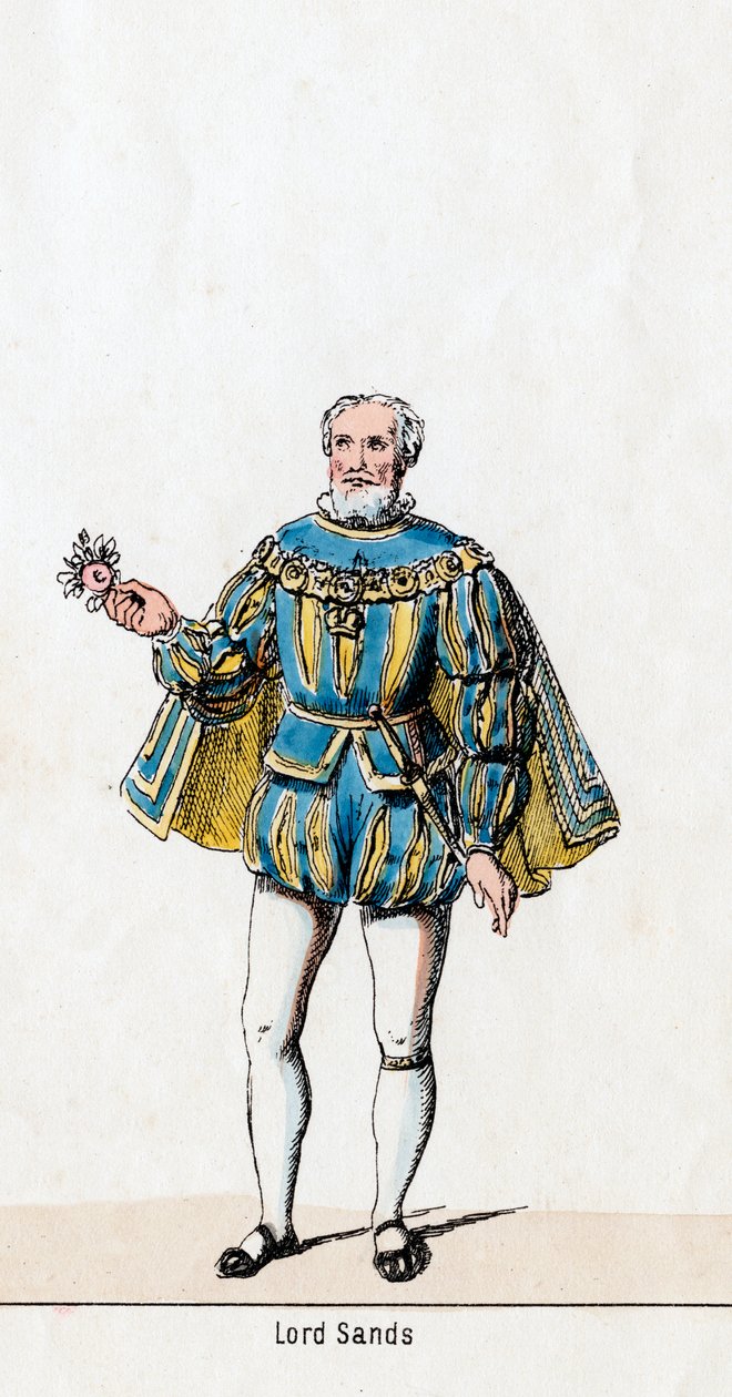 Sir William Sands, kostuumontwerp voor Shakespeares toneelstuk, Henry VIII, 19e eeuw door Unbekannt