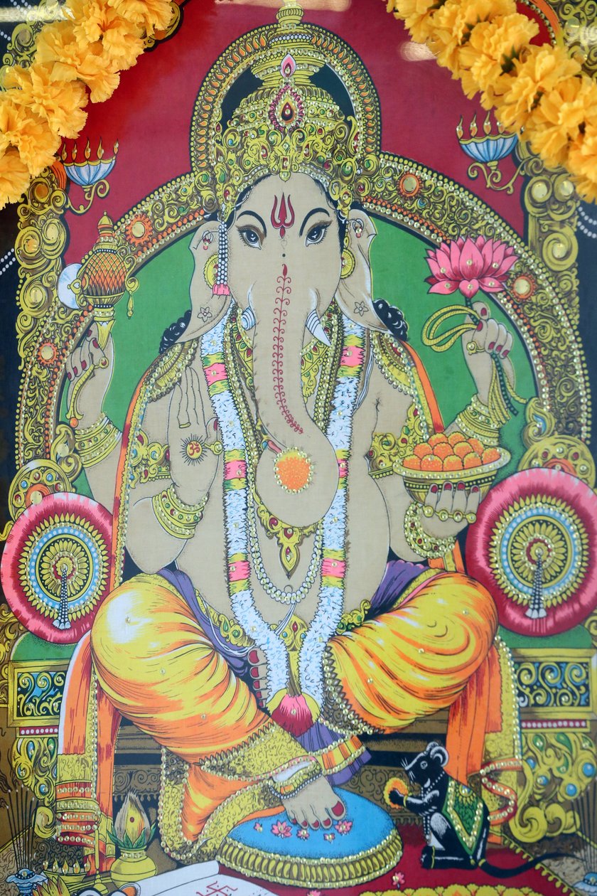 Sri Thenday Yutthapani Tempel. Ganesh. Schilderij. Ho Chi Minhstad. Vietnam door Unbekannt