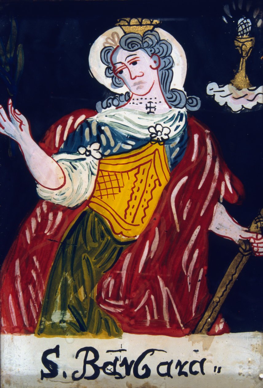 Sint Barbara, christelijke maagd en martelaar, 19e eeuw door Unbekannt