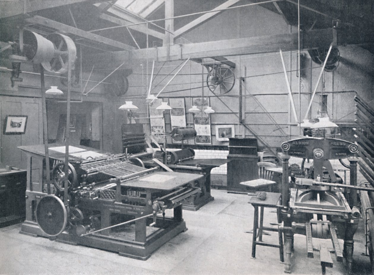 St. Bride Foundation School. Letterpress Machine Room, 1917 door Unbekannt
