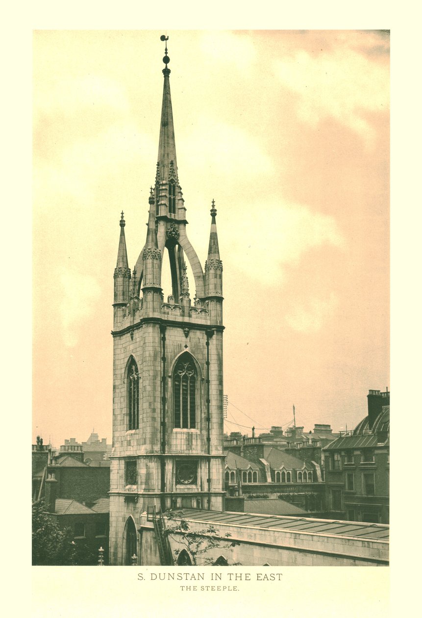 St Dunstan in het Oosten, De Toren, midden-late 19e eeuw door Unbekannt