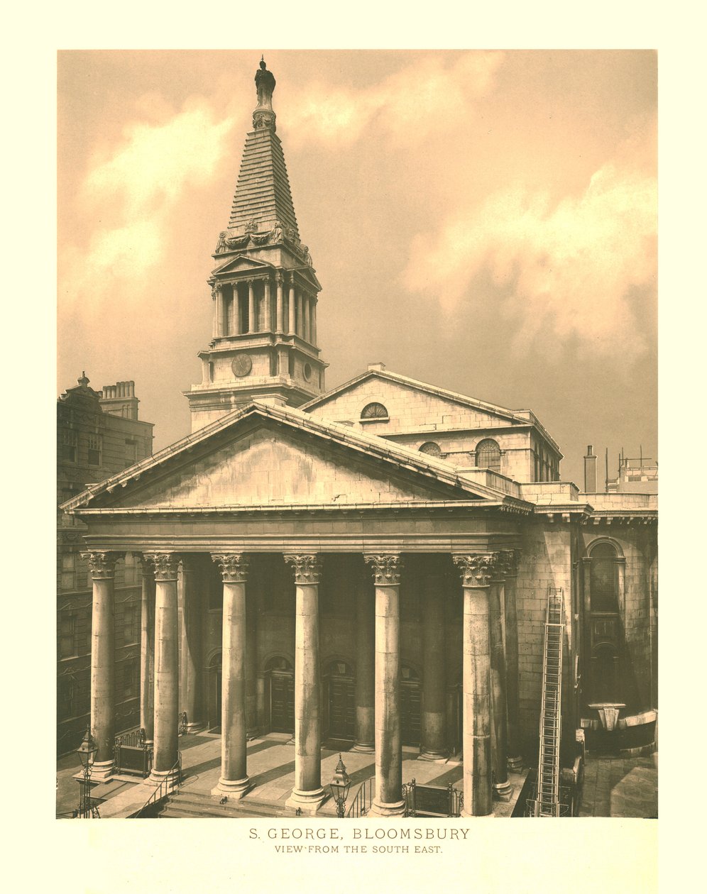 St George, Bloomsbury, uitzicht vanuit het zuidoosten, midden-late 19e eeuw door Unbekannt