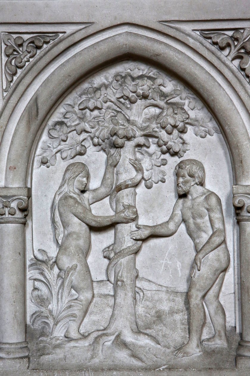 Sint-Martinus katholieke kerk, Villers-sur-Mer, Frankrijk. Reliëf. Adam en Eva door Unbekannt