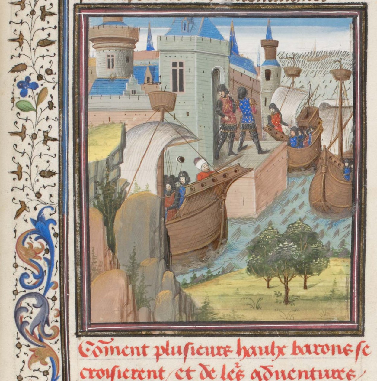 Begin van de Vierde Kruistocht. Miniatuur uit de Historia door Willem van Tyrus, 1460s door Unbekannt
