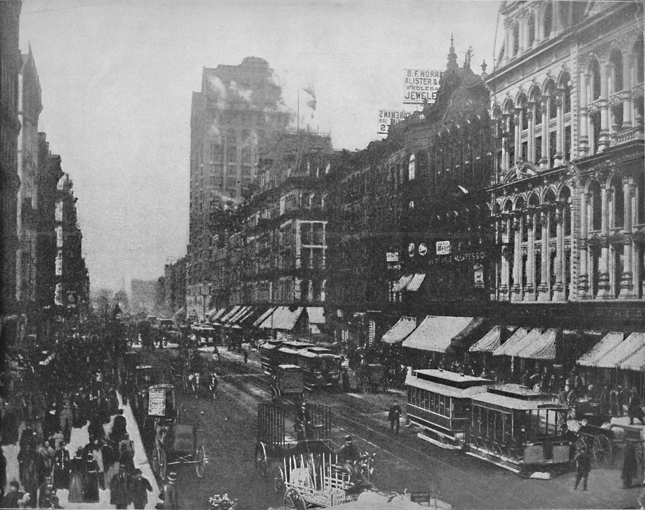 State Street, Chicago, ca. 1897 door Unbekannt
