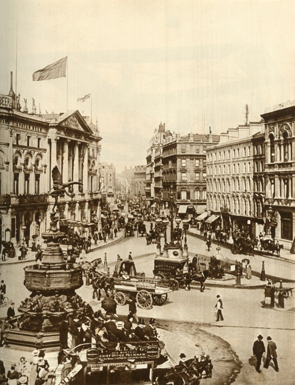 Standbeeld van Eros op Piccadilly Circus, Londen, ca. 1910, 1935 door Unbekannt