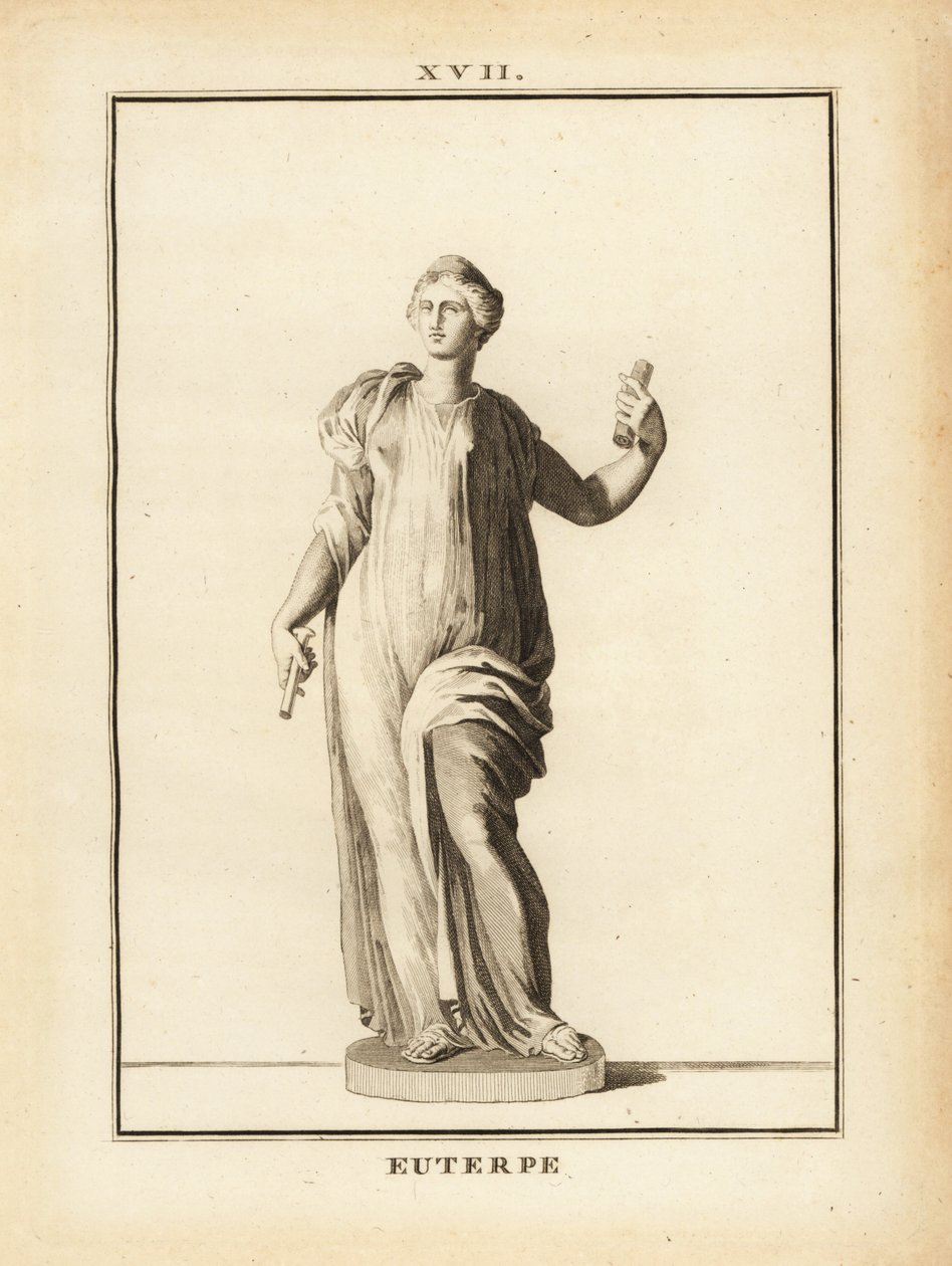 Beeld van Euterpe, muze van de muziek in de Griekse mythologie door Unbekannt