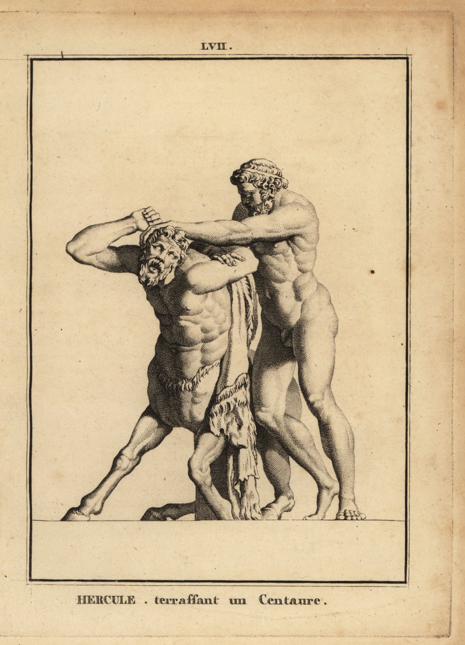 Standbeeld van Hercules, Romeinse held en god, die een centaur doodt door Unbekannt