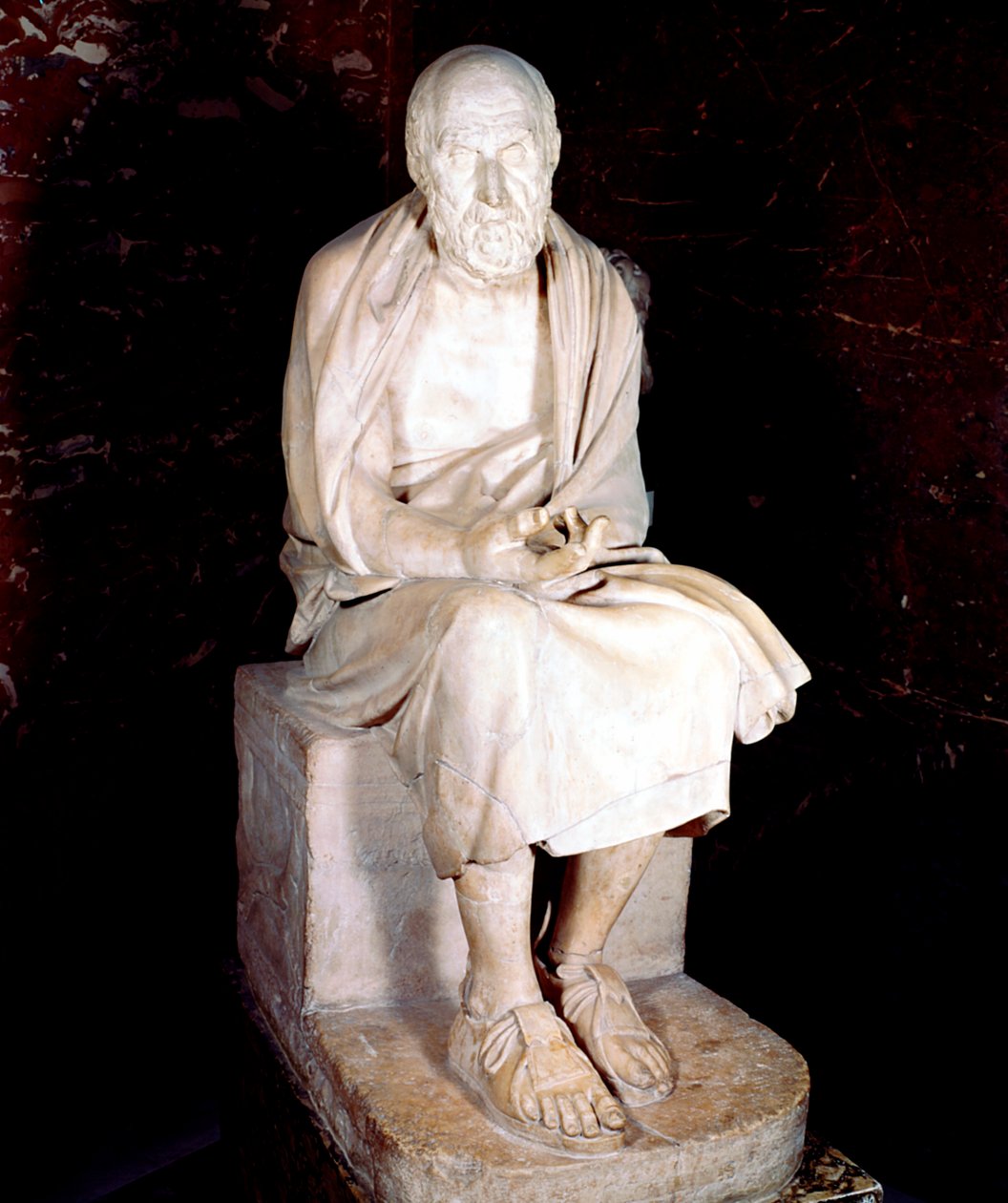 Standbeeld van zittende man, gezegd te zijn Herodotus, oude Griekse historicus door Unbekannt