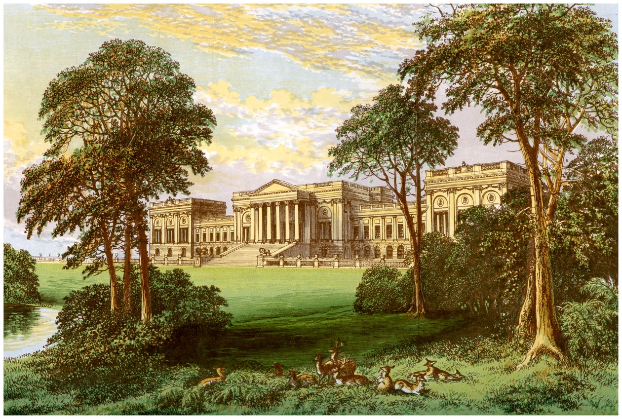 Stowe Park, Buckinghamshire, huis van de Hertog en Markies van Buckingham en Chandos door Unbekannt