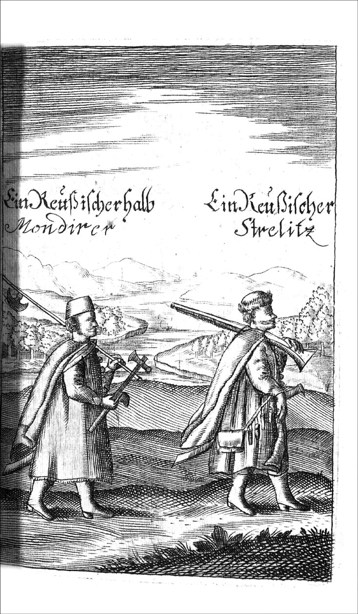 Streltsy uit Georg Adam Schleissing Derer beyden Czaaren in Reussland Iwan und Peter Alexewiz, 1693 door Unbekannt