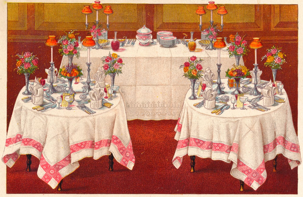 Diner Tafels met Buffet, ca. 1907 door Unbekannt