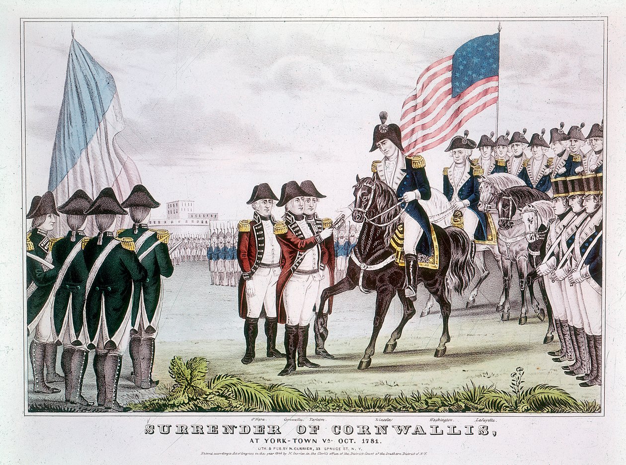 Overgave van Cornwallis, Yorktown, Virginia, 1781 door Unbekannt