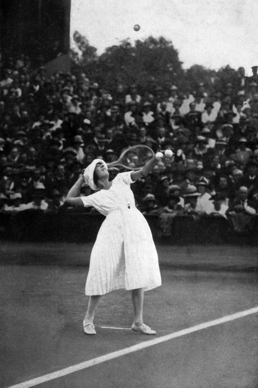 Suzanne Lenglen wint haar eerste kampioenschap op Wimbledon, 1919, 1930 door Unbekannt