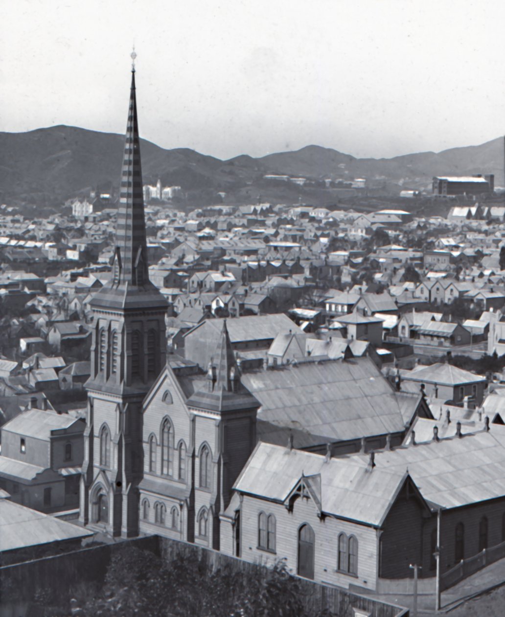 Te Aro, vanaf Terrace, Wellington, eind 19e-begin 20e eeuw door Unbekannt