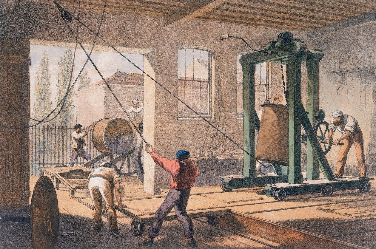 Telegraafdraad bij de Greenwich-werken, c1865 door Unbekannt