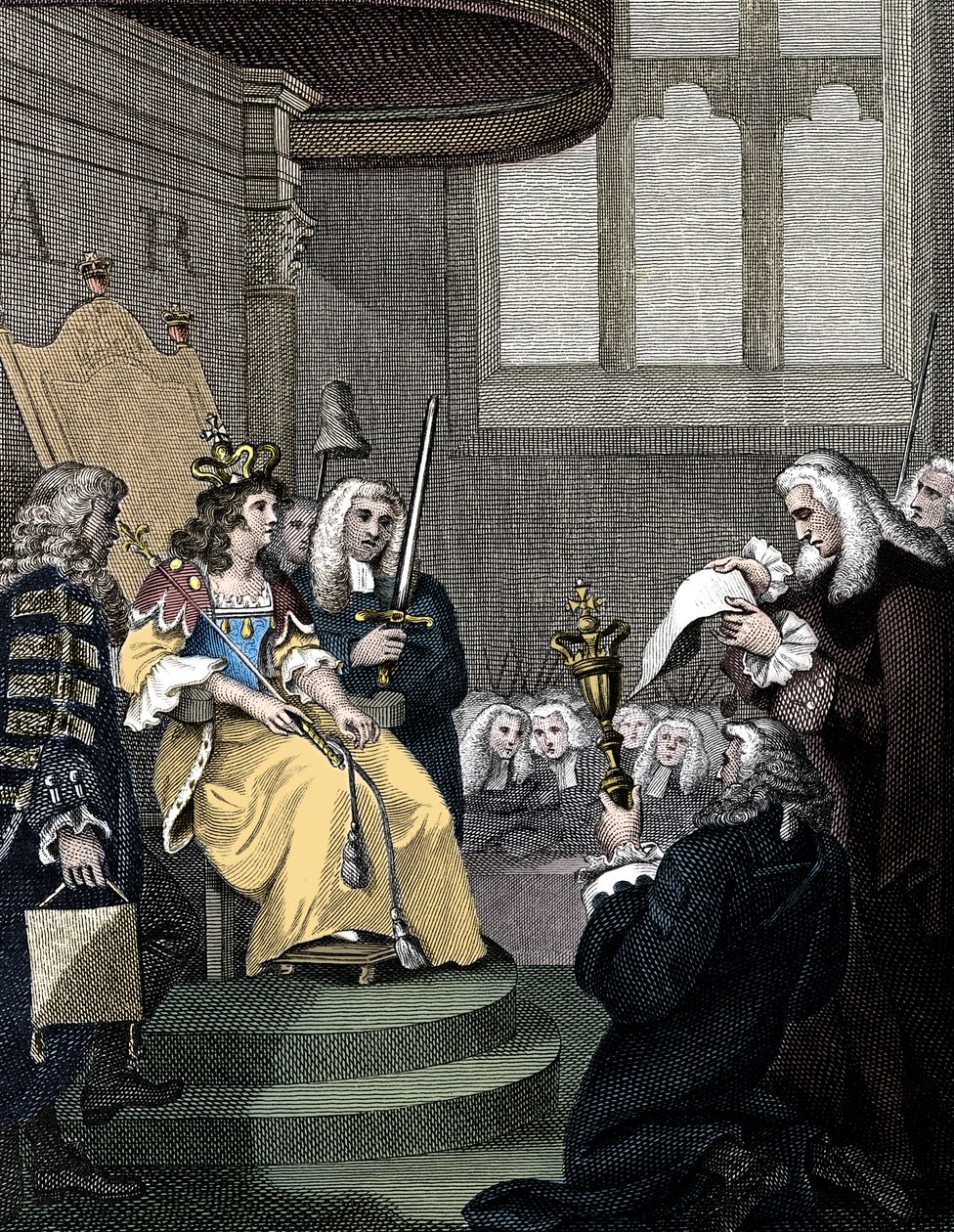 De Act of Union tussen Engeland en Schotland voorgelezen aan koningin Anne, 1826 door Unbekannt