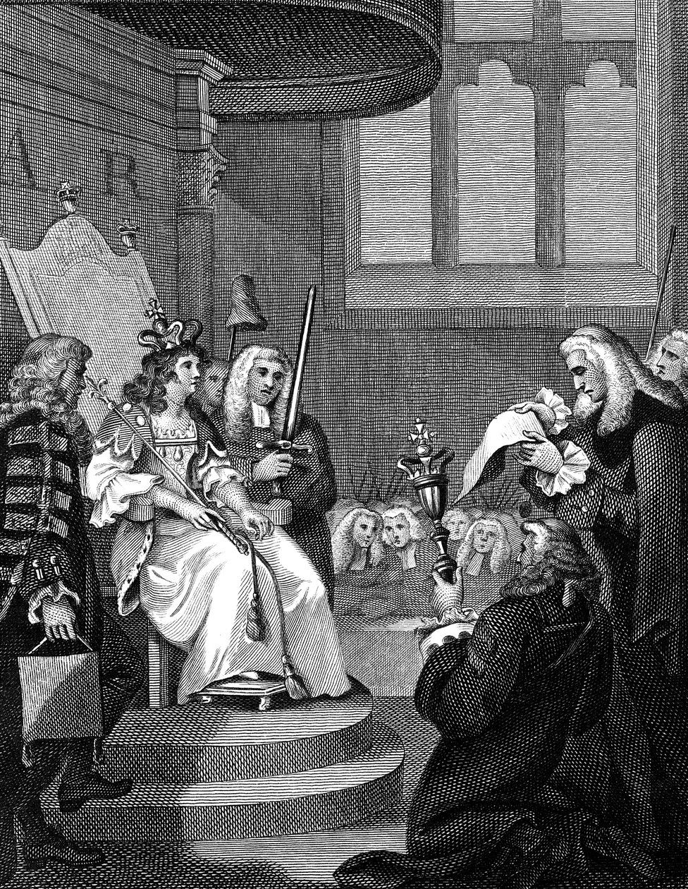 De Acte van Unie tussen Engeland en Schotland voorgelezen aan Koningin Anne, 1826 door Unbekannt