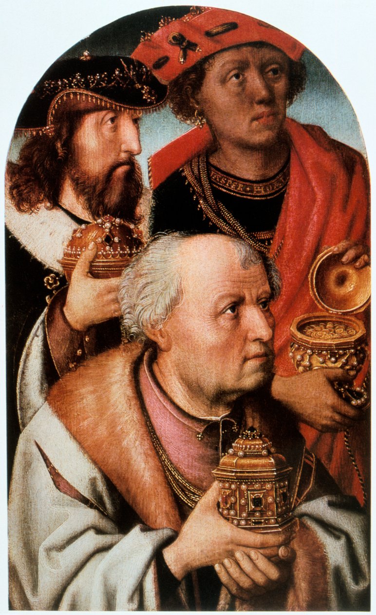 De aanbidding van de wijzen (detail) door Unbekannt