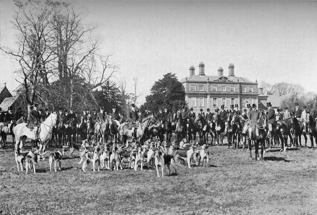 De Albrighton Hounds: Een ontmoeting in Stretton, c1903 door Unbekannt