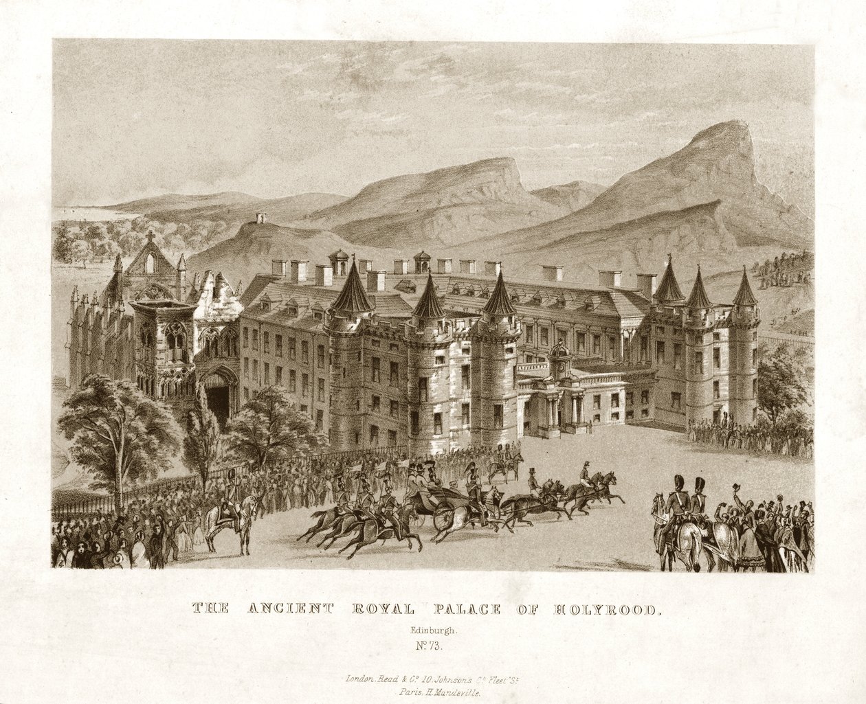 Het oude koninklijke paleis van Holyrood. Edinburgh door Unbekannt
