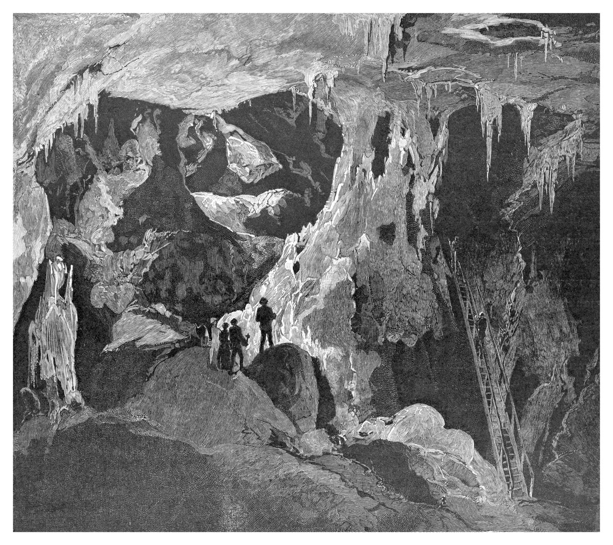 De Arch Cave kijkend naar het noorden, Jenolan Caves, New South Wales, Australië, 1886 door Unbekannt
