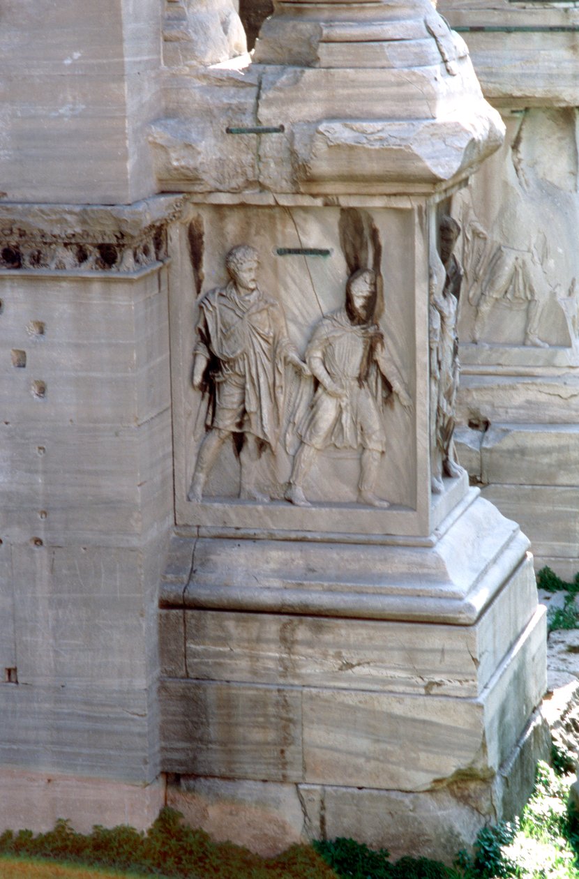 De boog van Septimus Severus, Rome, 203 AD door Unbekannt