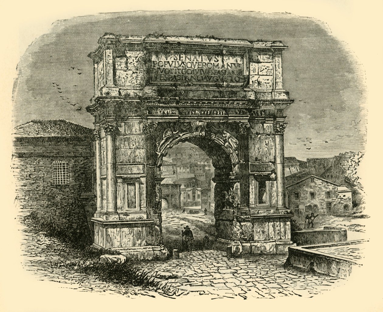 De Boog van Titus, Rome, 1890 door Unbekannt