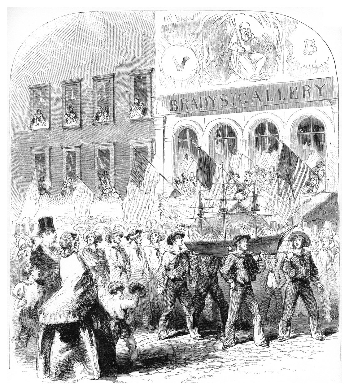 De Atlantische telegraafkabel, Parade, ca. 1858 door Unbekannt