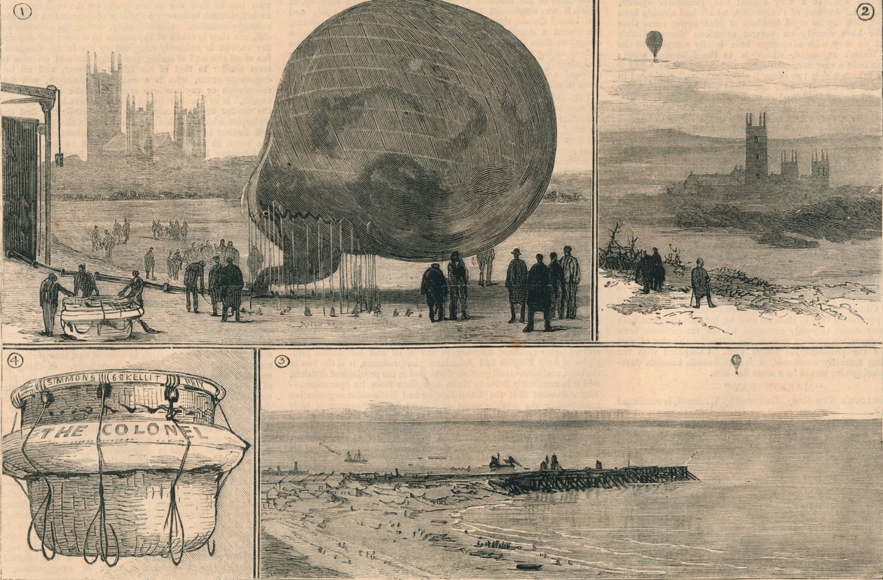 De mislukte ballonvaart over het Kanaal, 1882 door Unbekannt