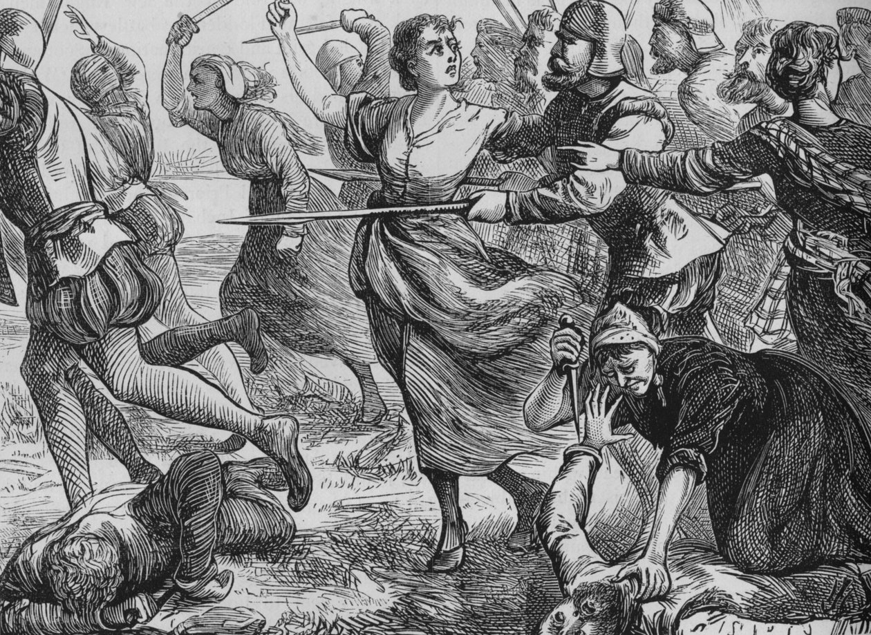 De slag bij Ancrum Moor, 27 februari 1545, ca. 1880 door Unbekannt