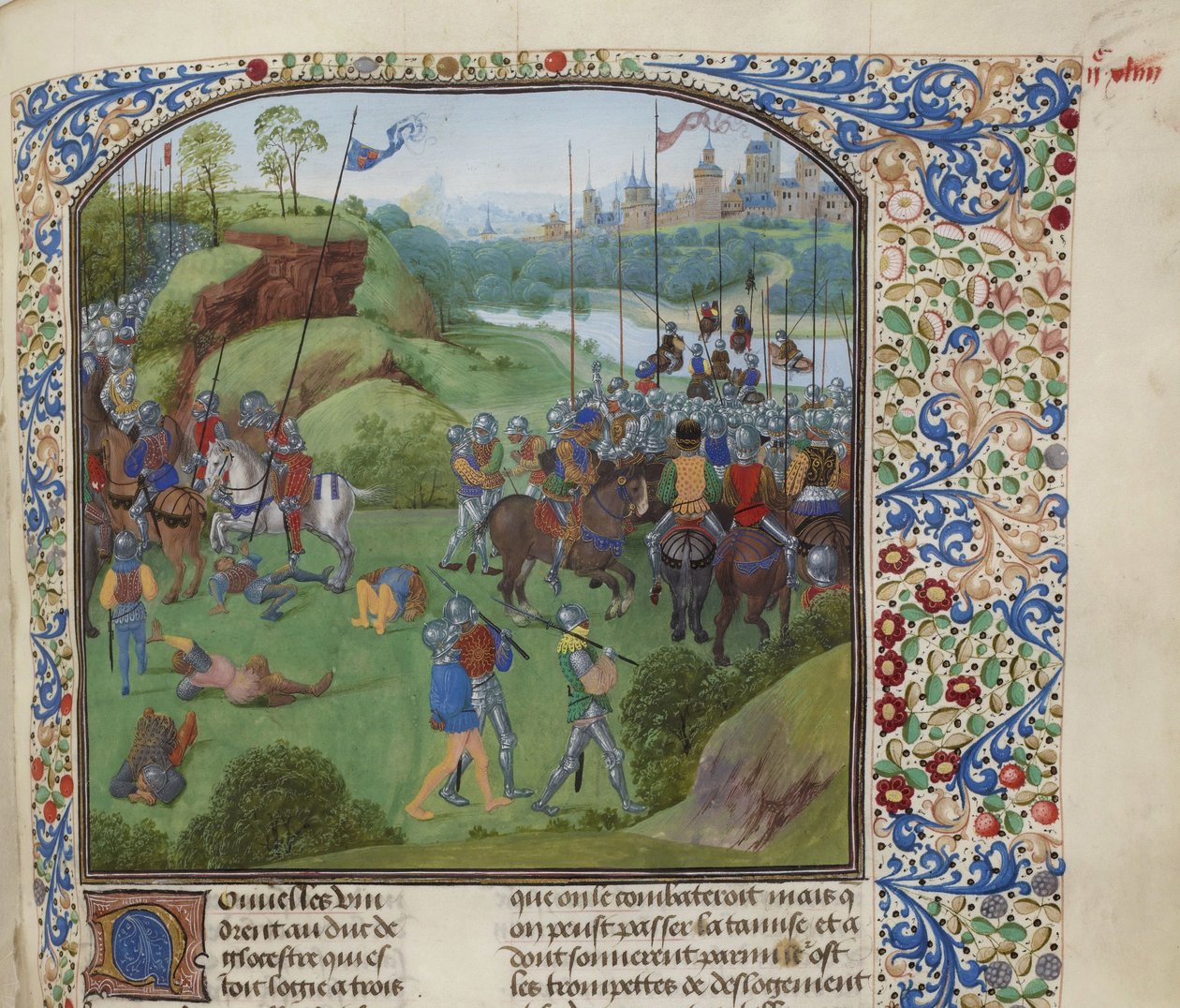 De slag bij Radcot Bridge op 19 december 1387, ca. 1470-1475 door Unbekannt