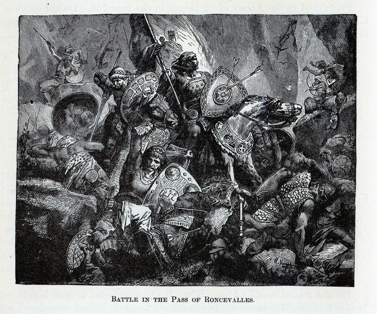 De slag bij Roncevaux-pas, 1882 door Unbekannt