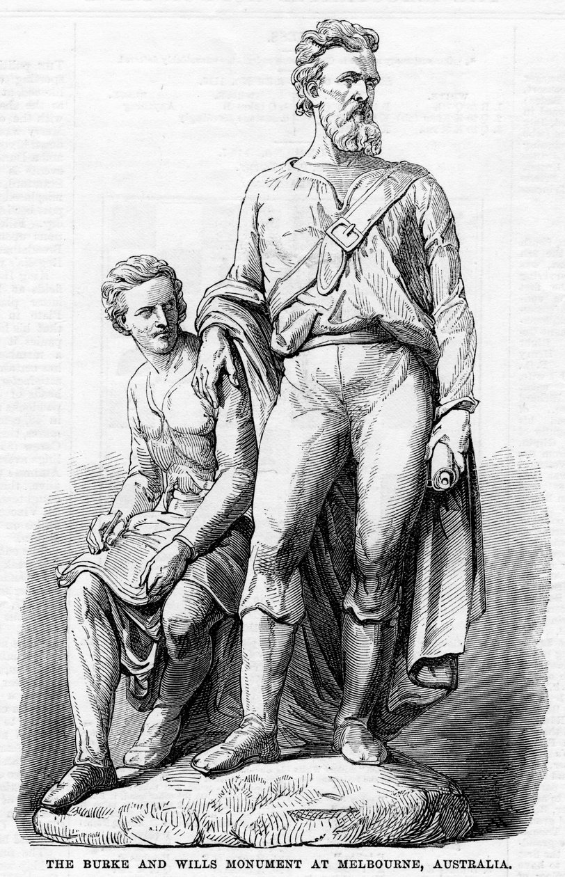 Het Burke en Wills Monument in Melbourne, Australië, 1865 door Unbekannt