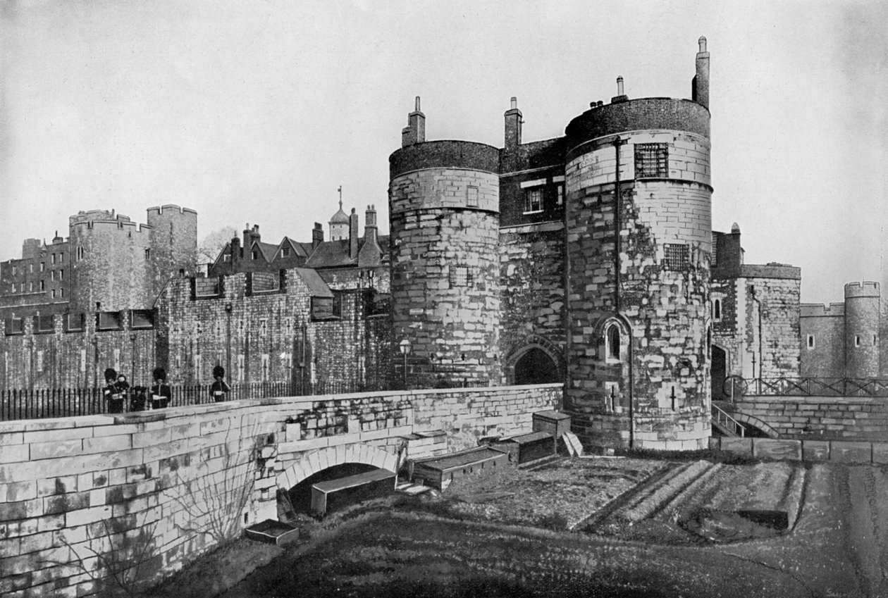 De Byward Tower en de Buitenste Voorhof, Tower of London, 20e eeuw door Unbekannt