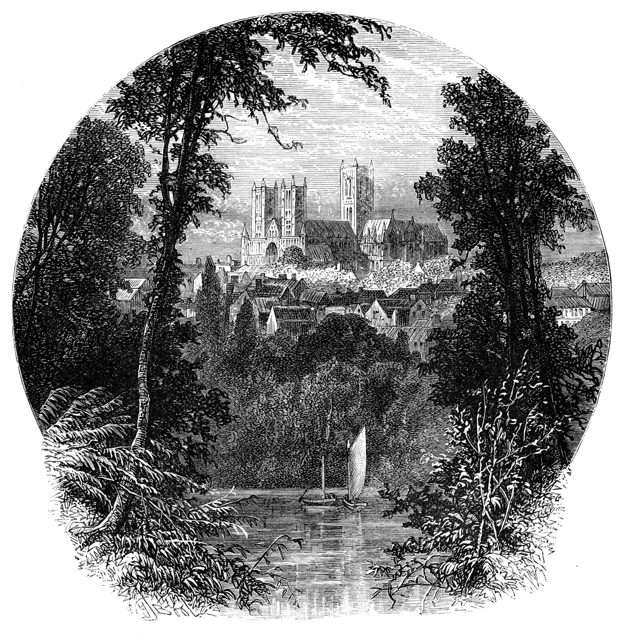 De kathedraal, Lincoln, Engeland door Unbekannt