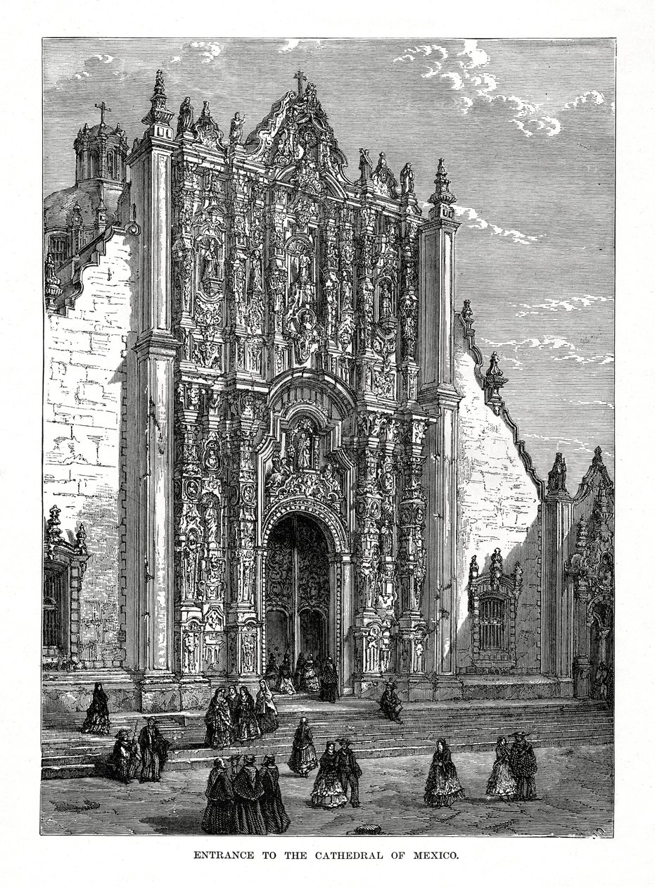 De Kathedraal, Mexico-Stad, Mexico, 19e eeuw door Unbekannt