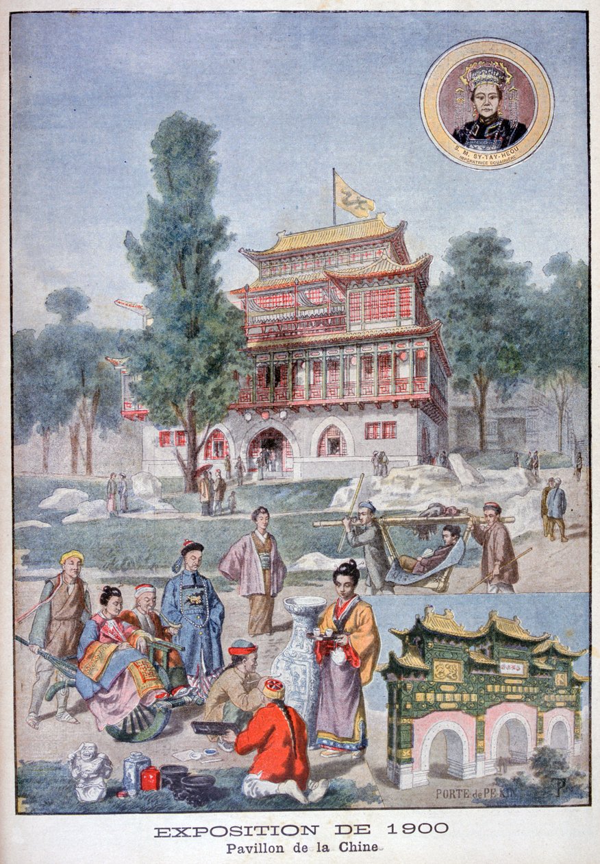Het Chinese paviljoen op de Wereldtentoonstelling van 1900, Parijs door Unbekannt