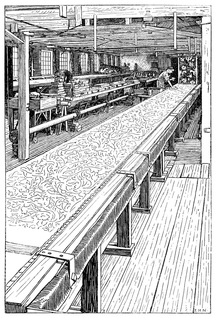 De Chintz Drukkerij, Merton Abbey Mills, Londen, 1899 door Unbekannt