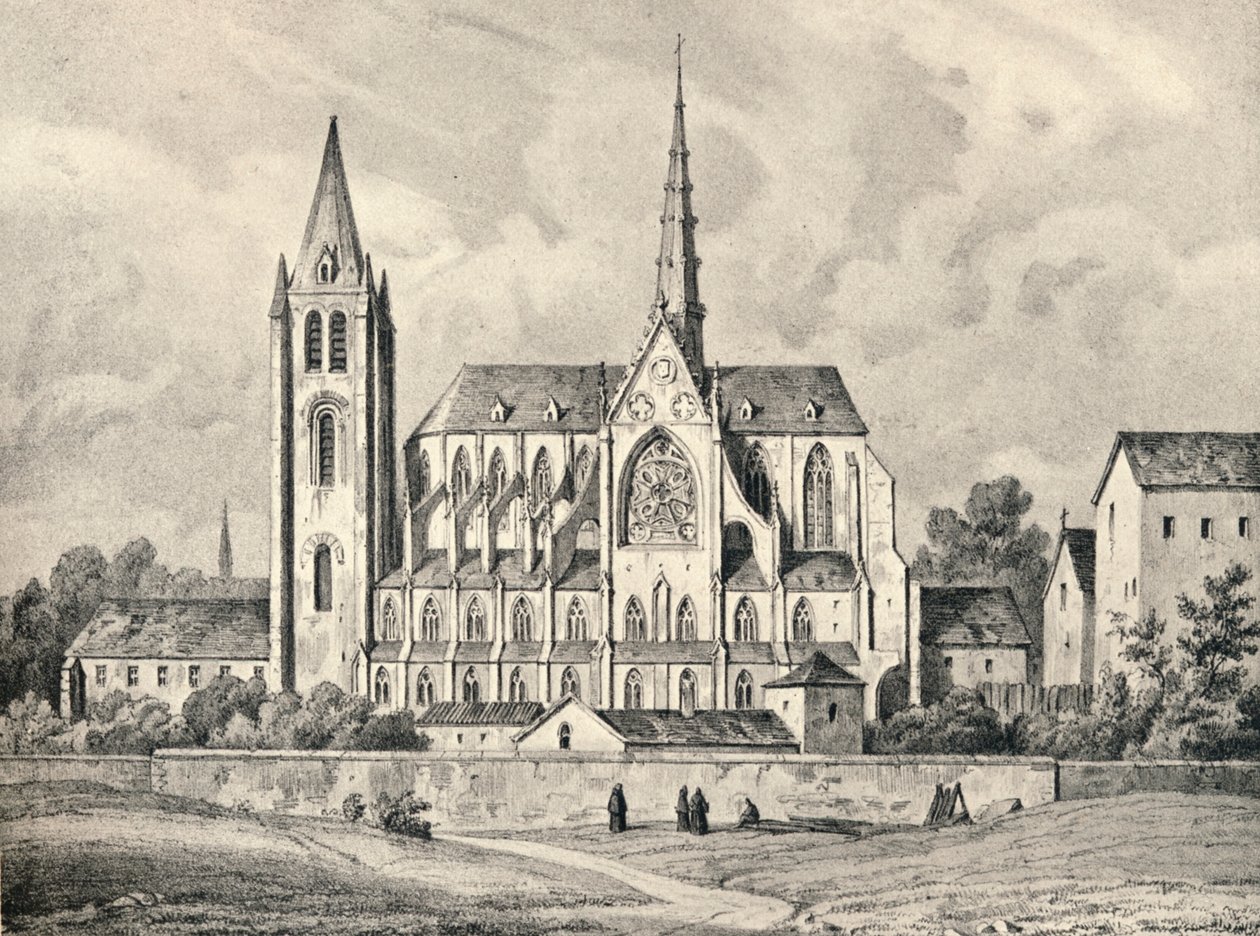 De kerk en een deel van de abdij van St. Victor door Unbekannt