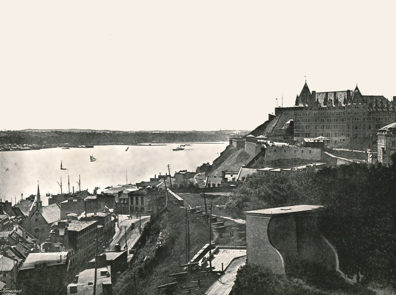 De Citadel en de St. Lawrence rivier, Quebec, Canada, 1895 door Unbekannt