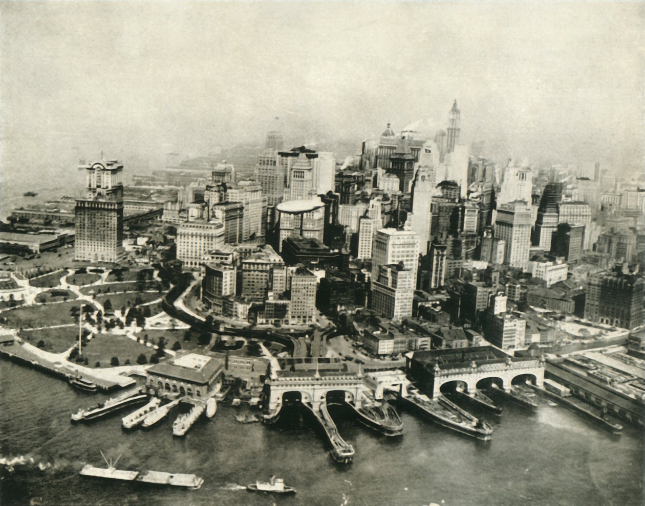 De stad New York vanuit de lucht, 1936 door Unbekannt